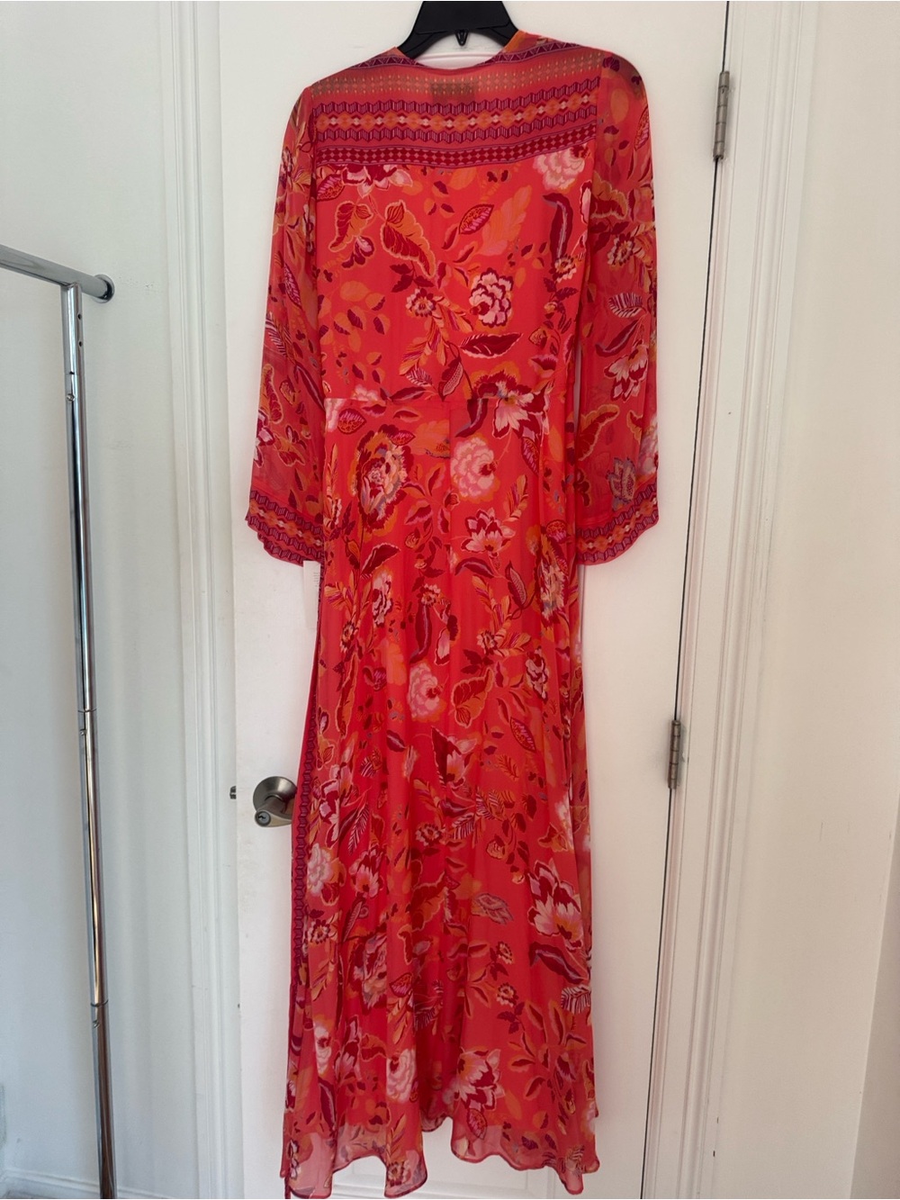 HALE BOB Floral Kimono wrap style coral lined Medium NWT - Picture 15 of 16